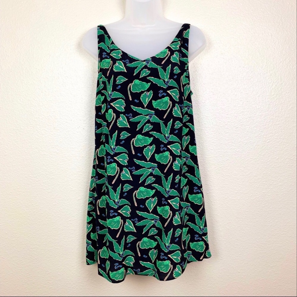 Urban Outfitters Leaf Print Slip Dress Size Small